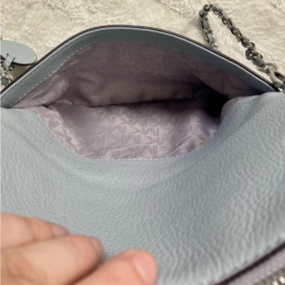 Michael Kors Corrine Crossbody Bag Dove Grey Leather - Picture 14 of 17